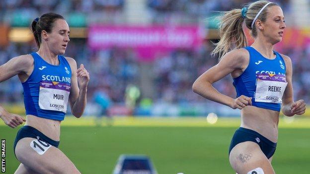 Laura Muir and Jemma Reekie race at the Commonwealth Games in Birmingham