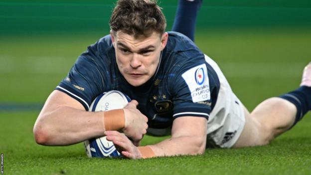 Garry Ringrose scores a try for Leinster
